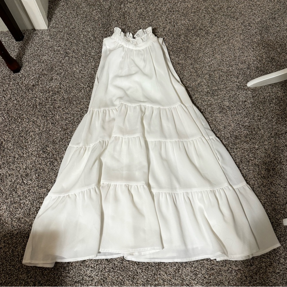 White Ruffle Dress